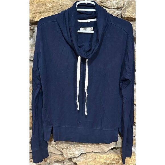 Women’s UGG Navy Blue Cowl Neck Long Sleeve Pullover Sweatshirt Size Medium - Picture 1 of 4